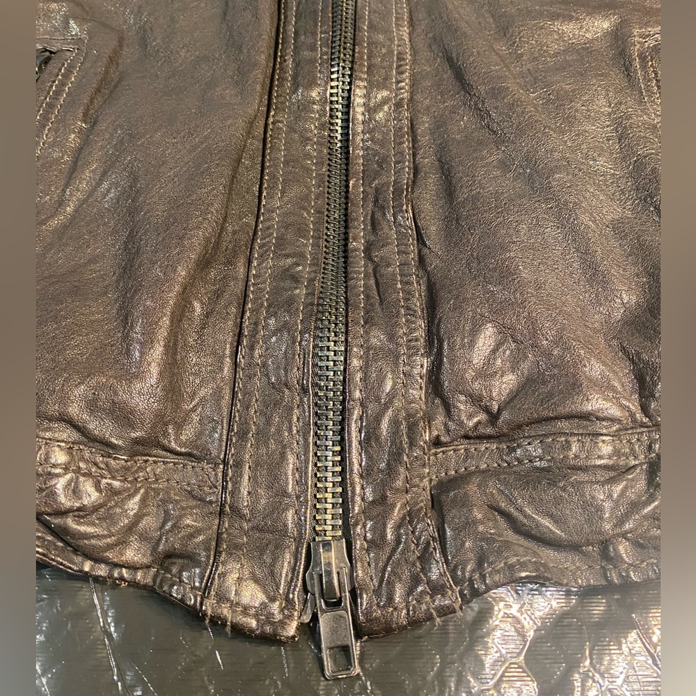 All Saints Brown Leather Jacket - Picture 4 of 13
